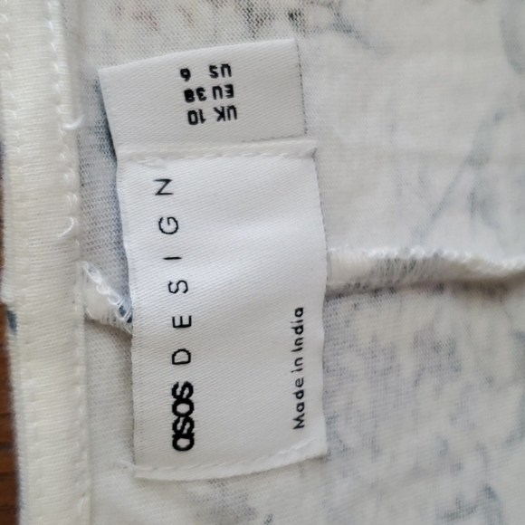 NWOT - ASOS Design Broderie Printed Lace Up Mini Dress in White - Picture 5 of 5